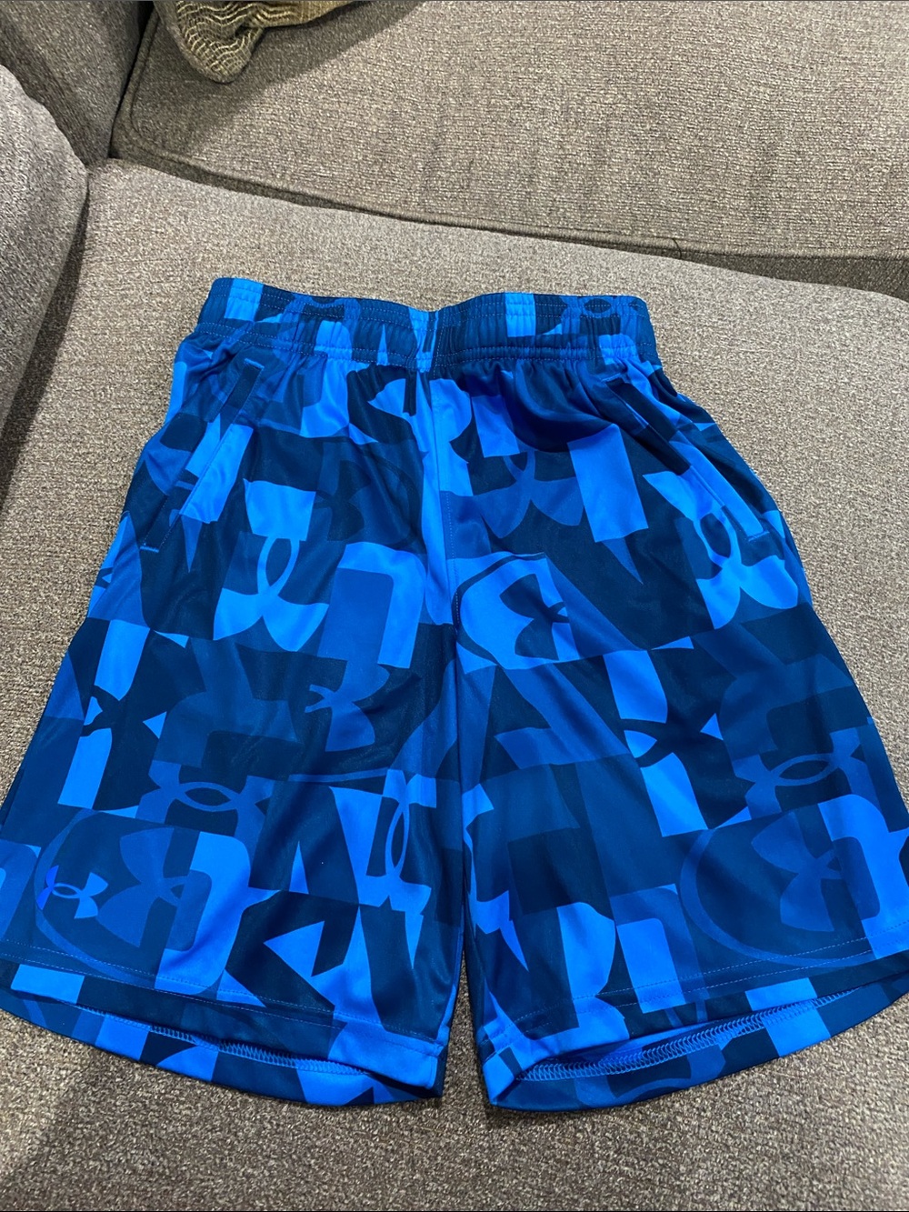 Under Armour Blue Graphic Training Shorts for Kids